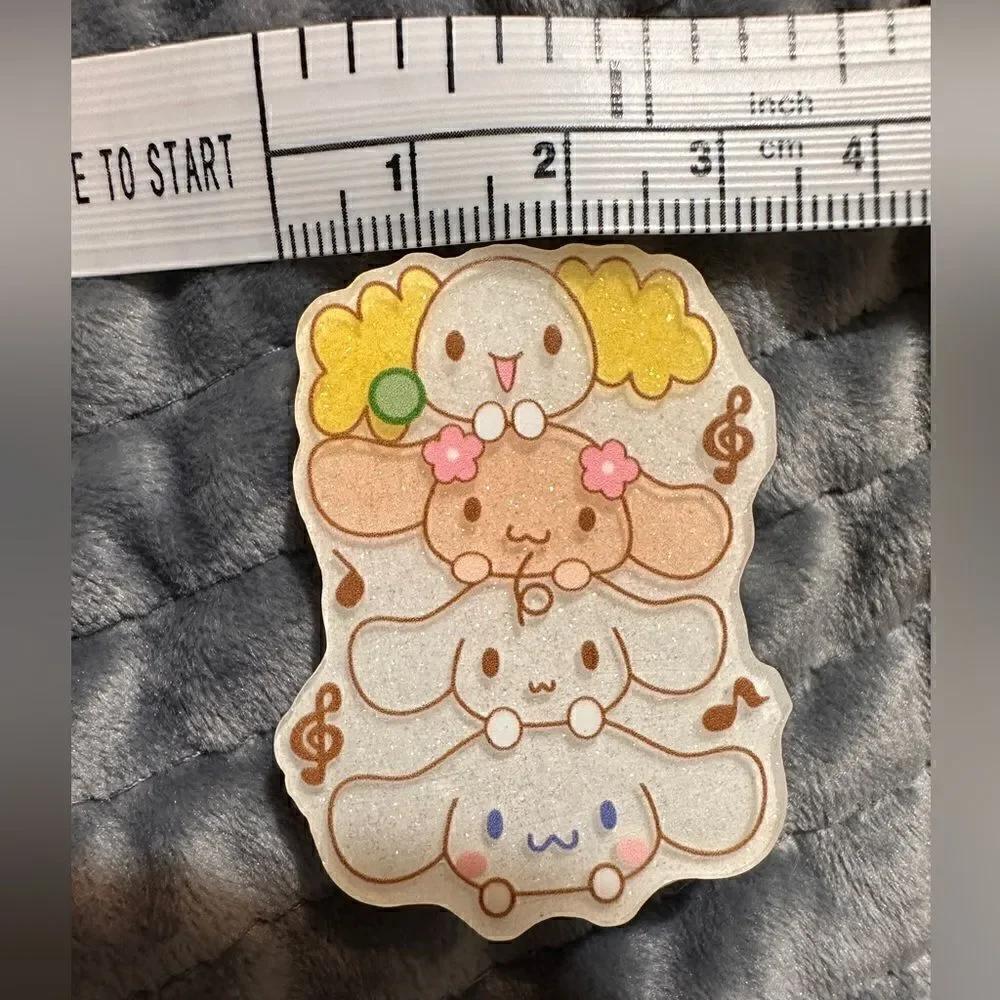 Sanrio Cinnamoroll Hair Clips 2 Pcs – Stacked Character Acrylic Barrettes
